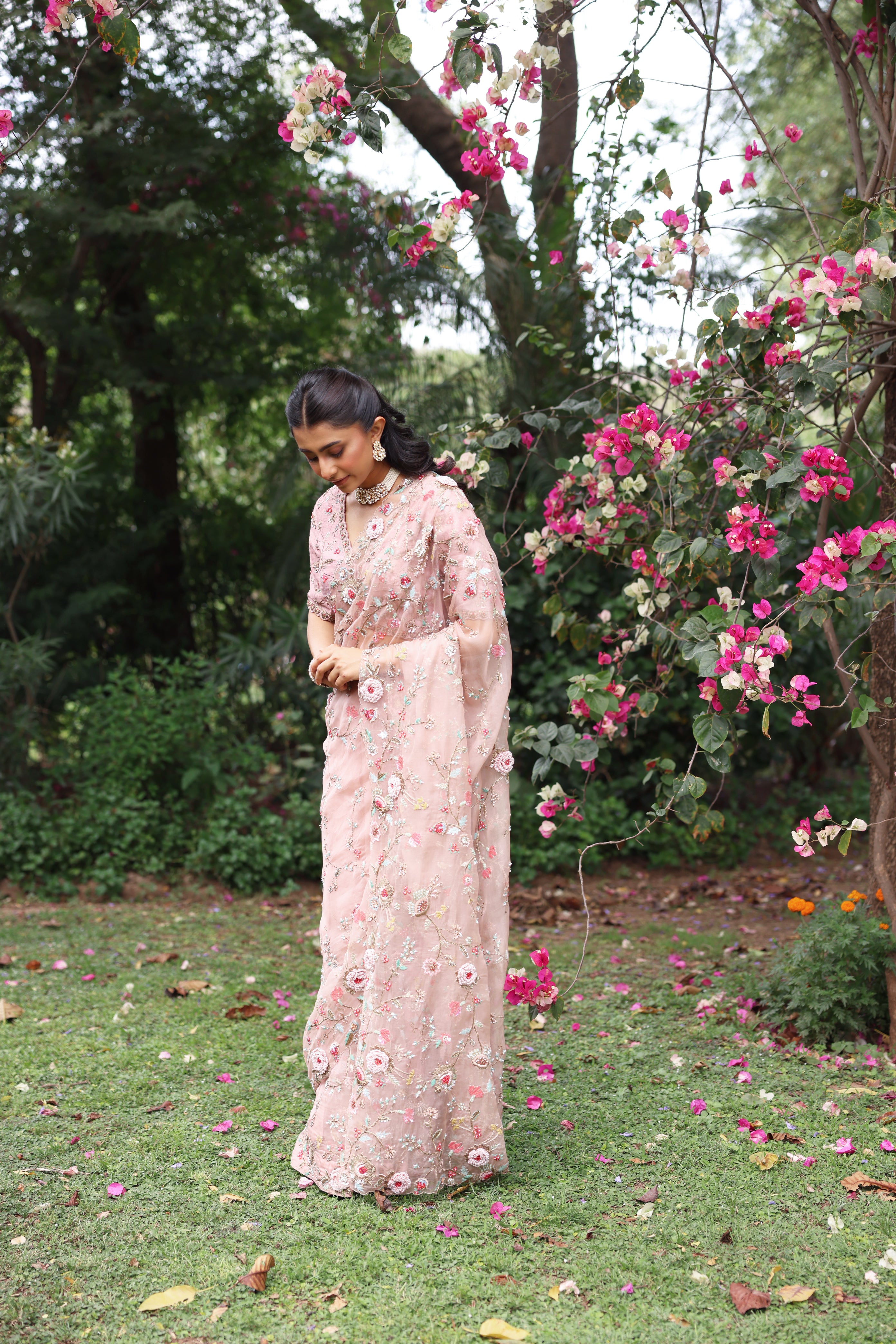 PINK FARIA SAREE