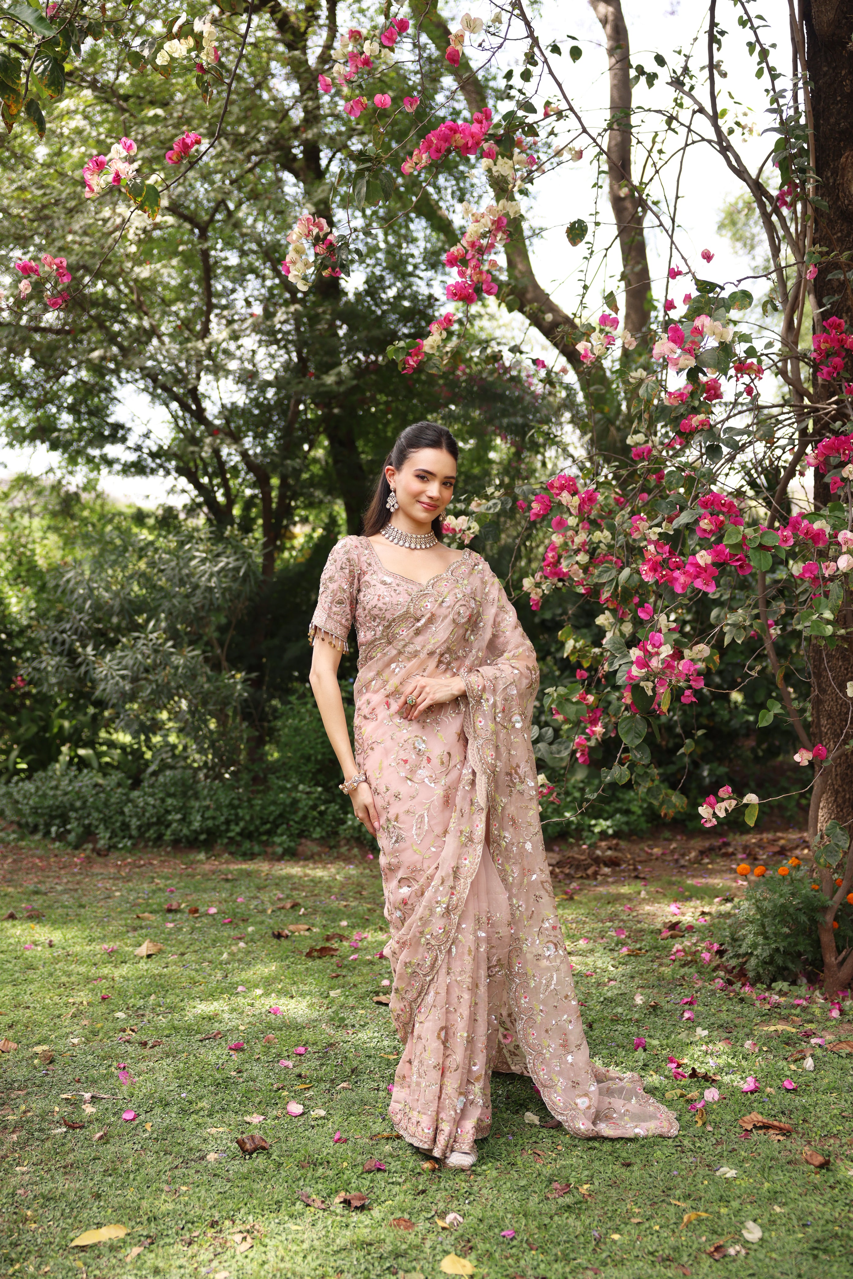 PINK WEDDING BLOOM SAREE