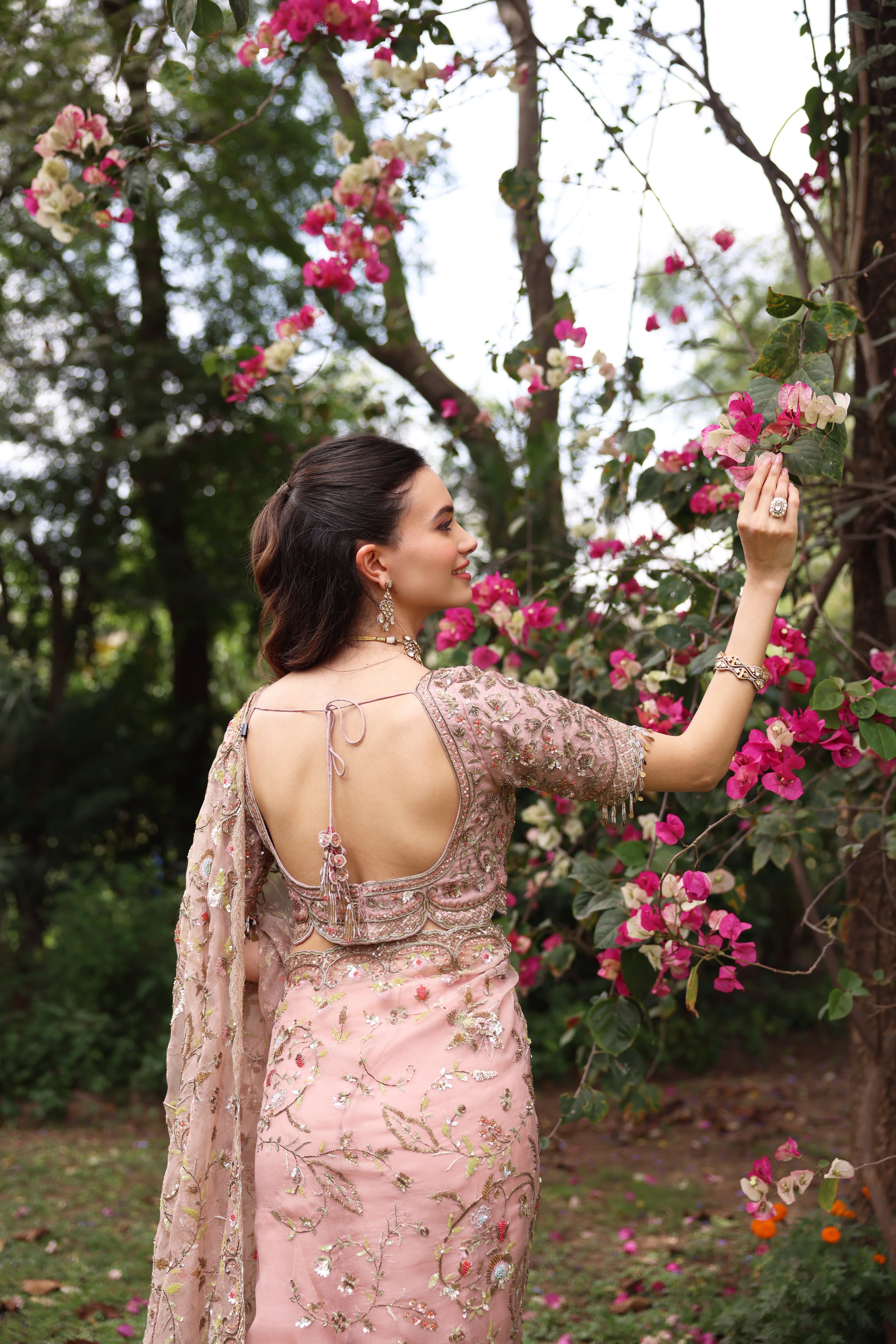 PINK WEDDING BLOOM SAREE