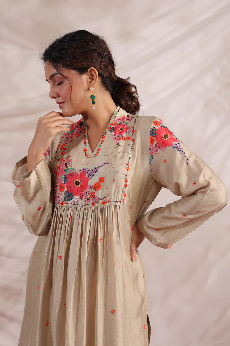 Ivory Bahaar Frockstyle Kurta Set
