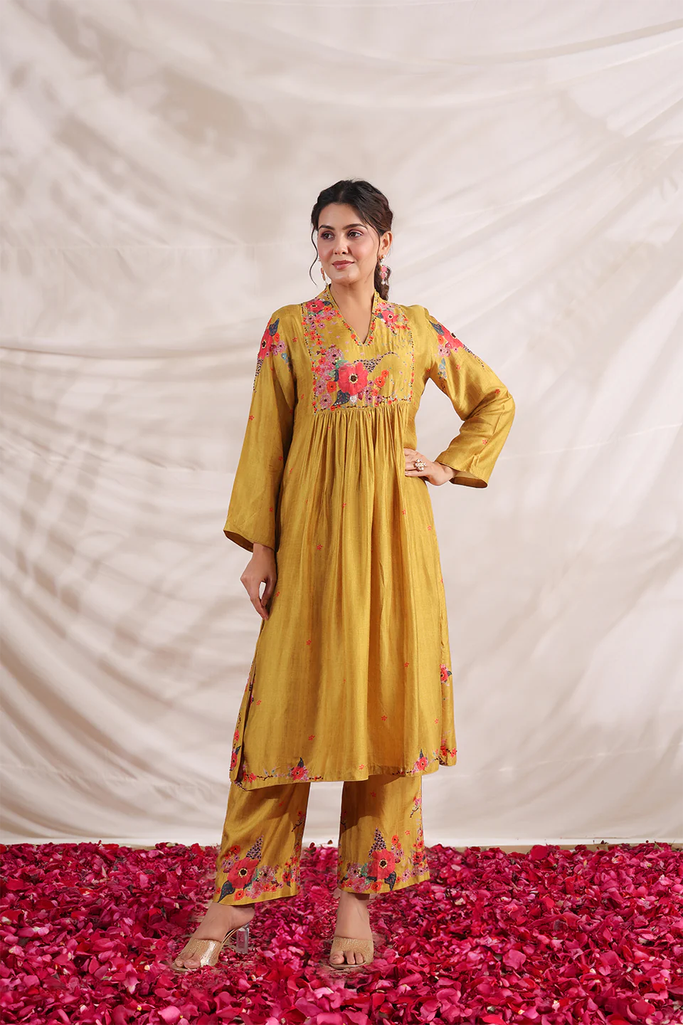 Yellow Bahaar Frockstyle Kurta Set