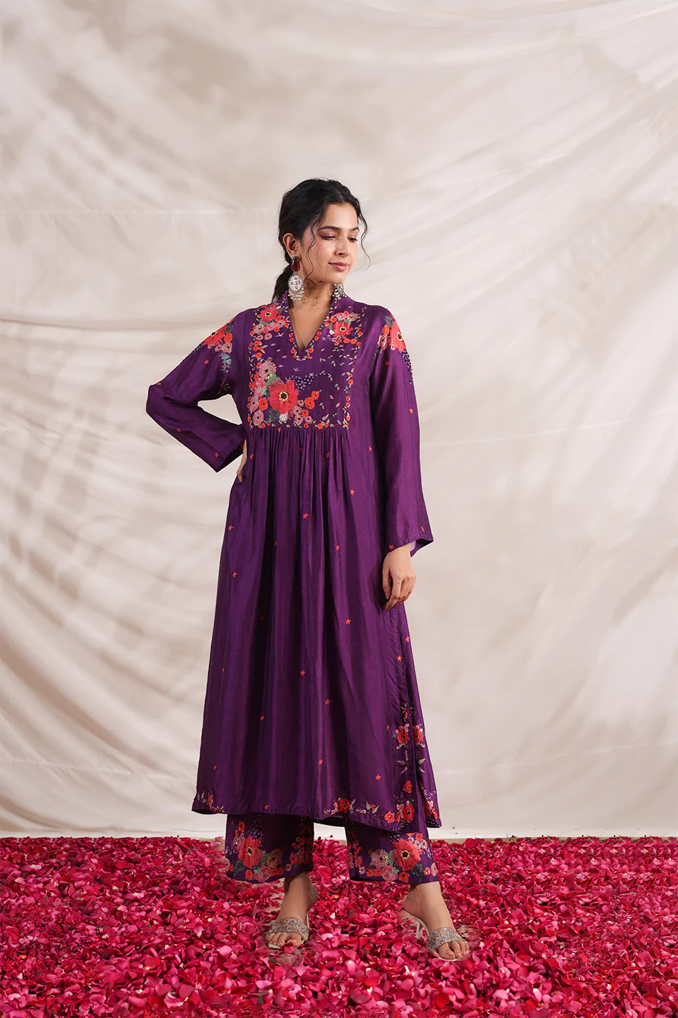 Purple Bahaar Frockstyle Kurta Set
