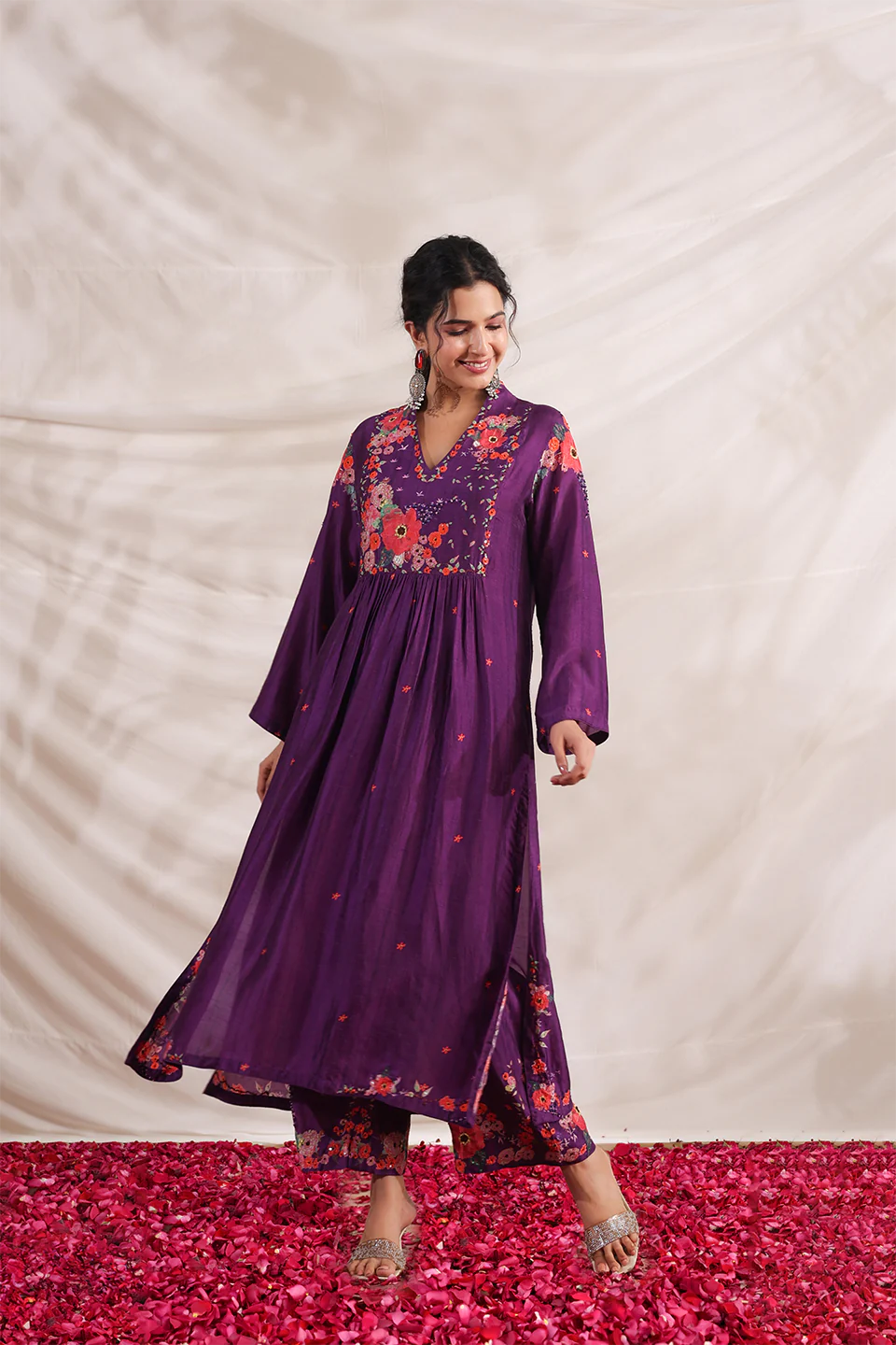 Purple Bahaar Frockstyle Kurta Set