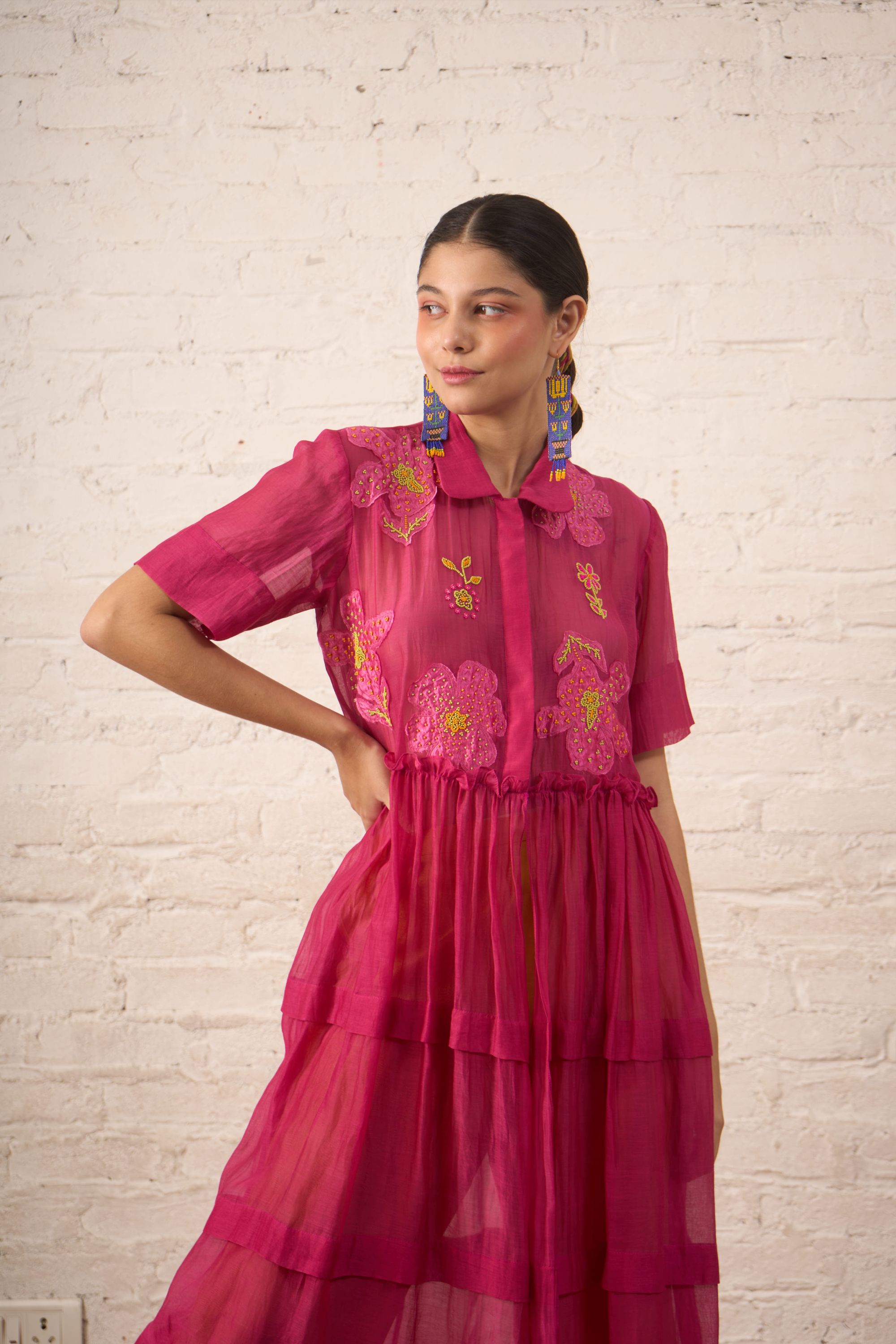 Fuschia Open Jacket w Pants