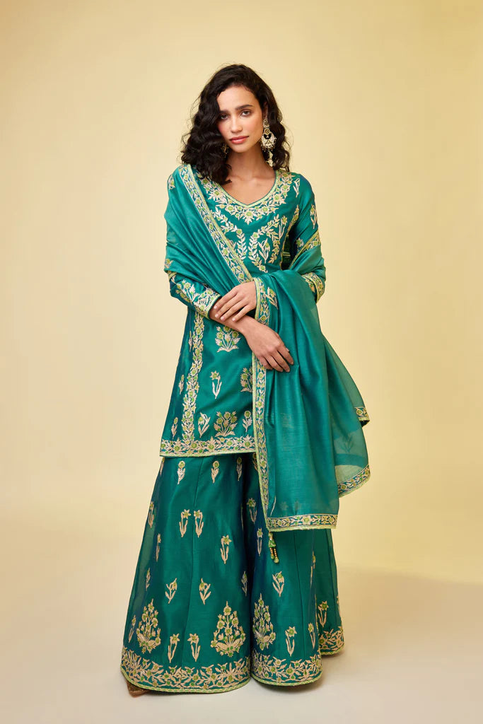 Emerald Green Sharara Set