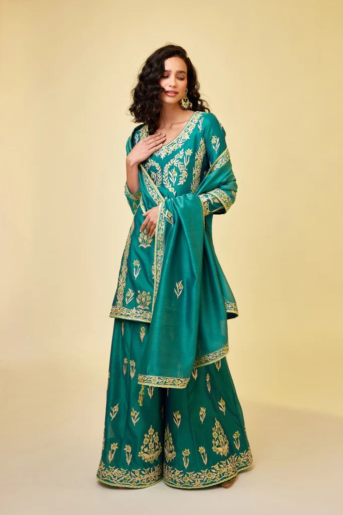 Emerald Green Sharara Set