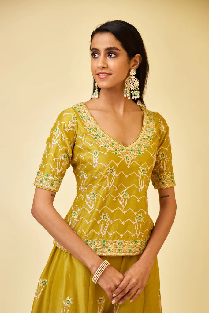 Olive Green  Sharara Set