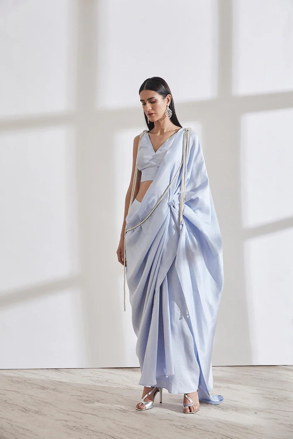 Masai Godet Sari with Vik Blouse and Pearl Pallu