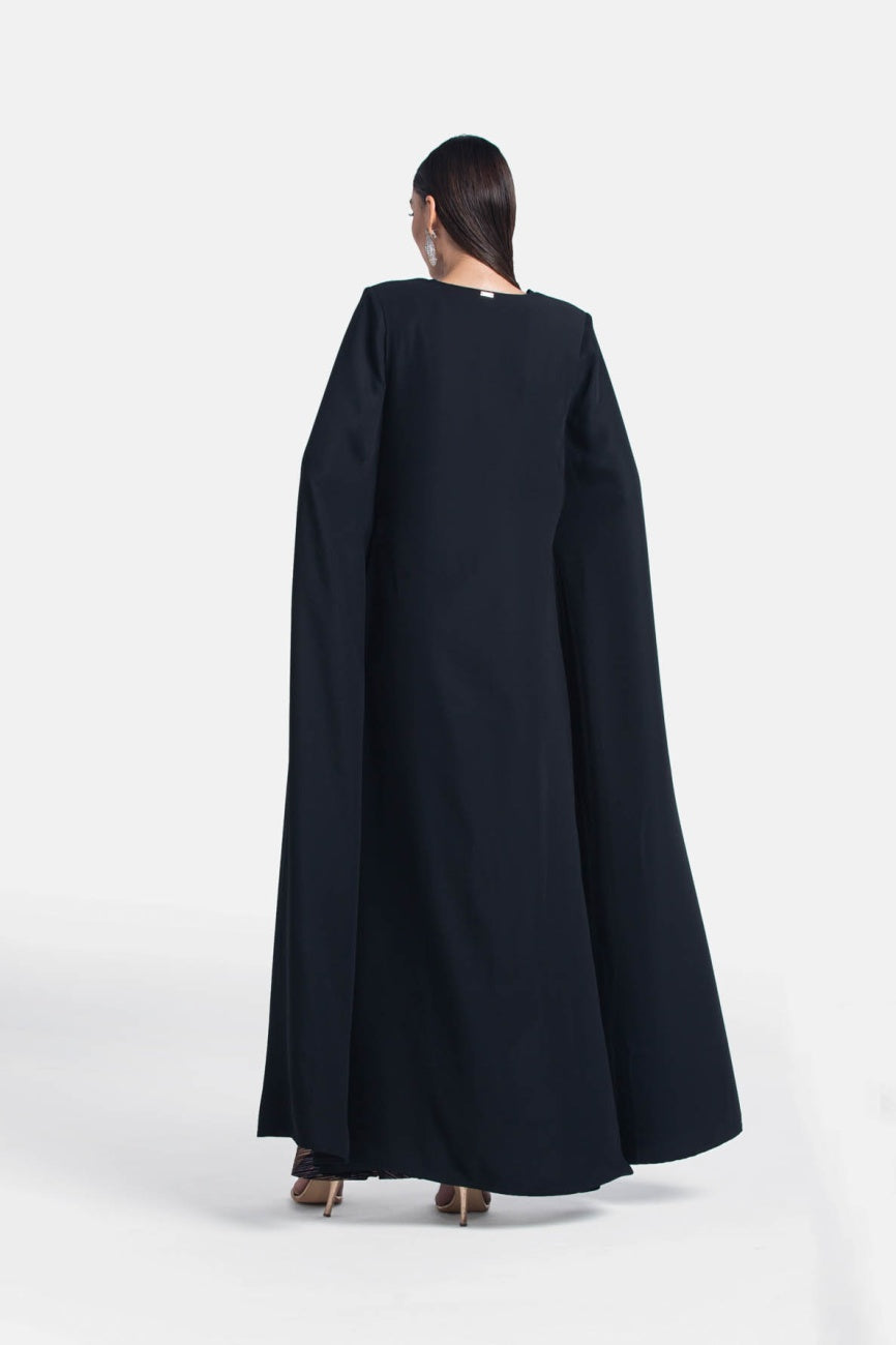 Black Japanese Cape Style Crepe Top