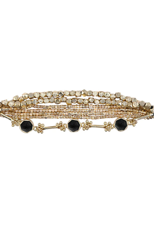 Black Enamel Multi Layer Bracelet