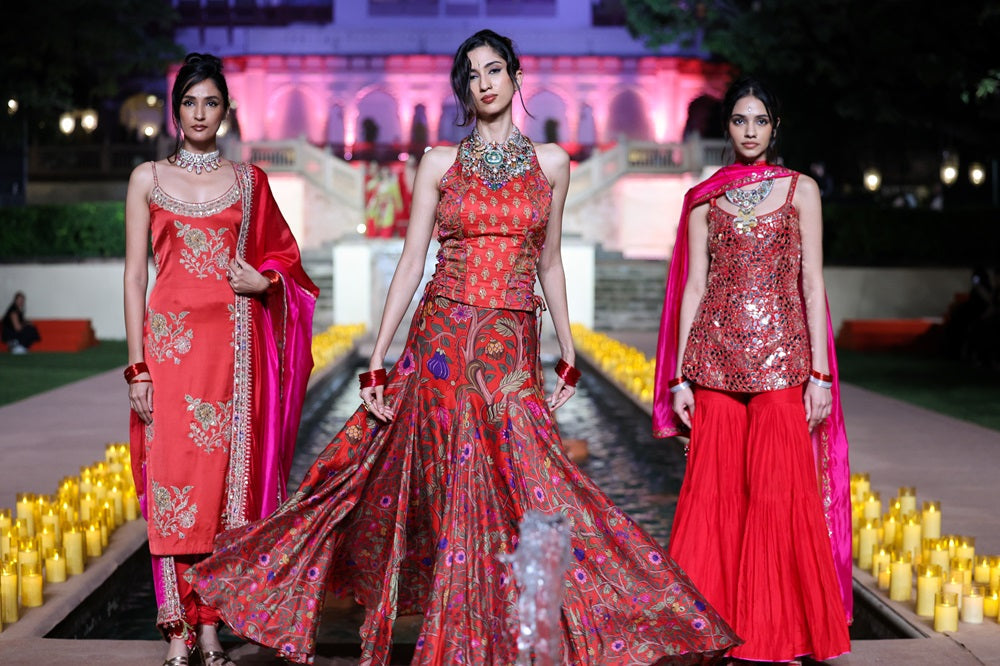 Surkh Laal Corset with Skirt