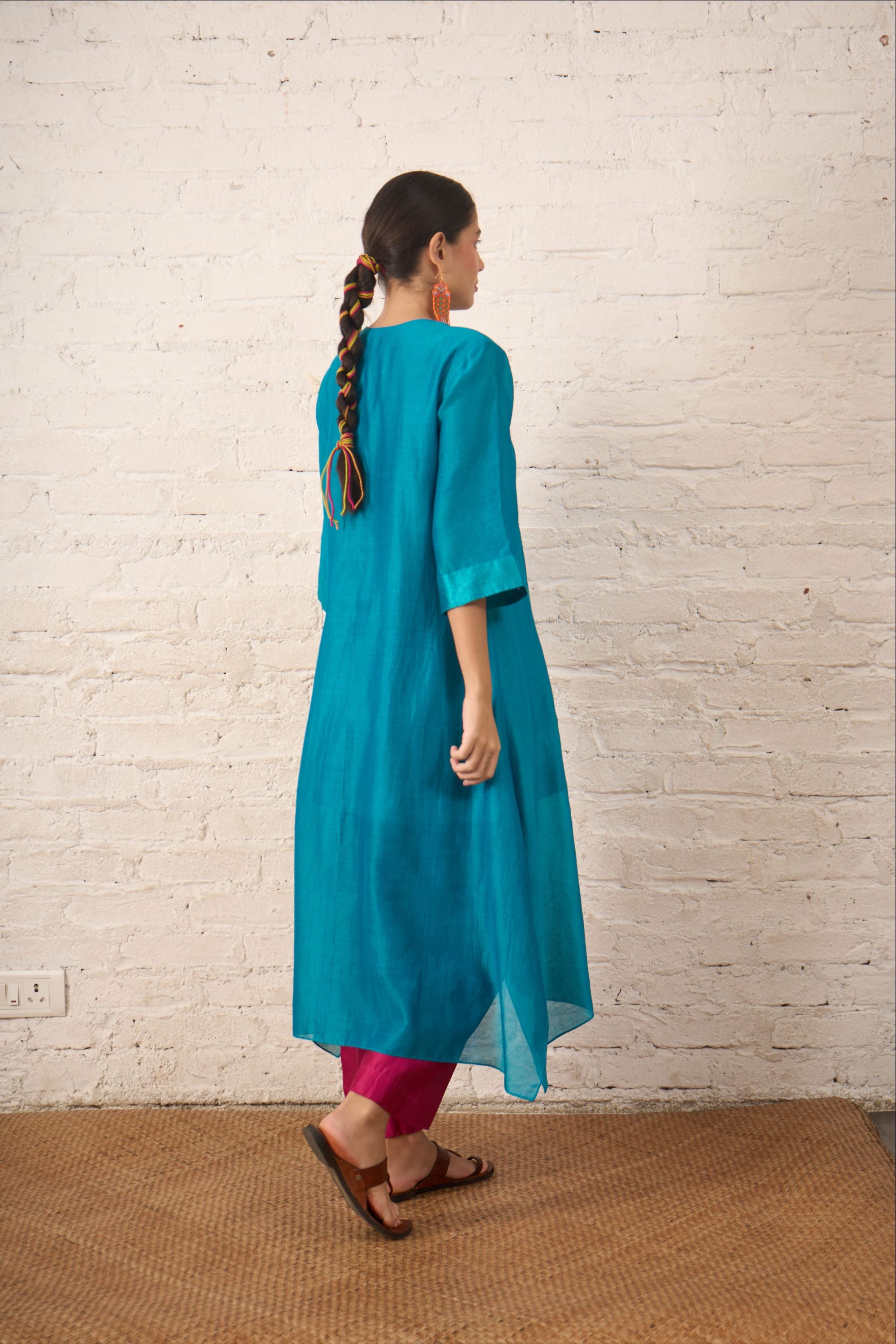 Teal Keyhole Kurta w Pants