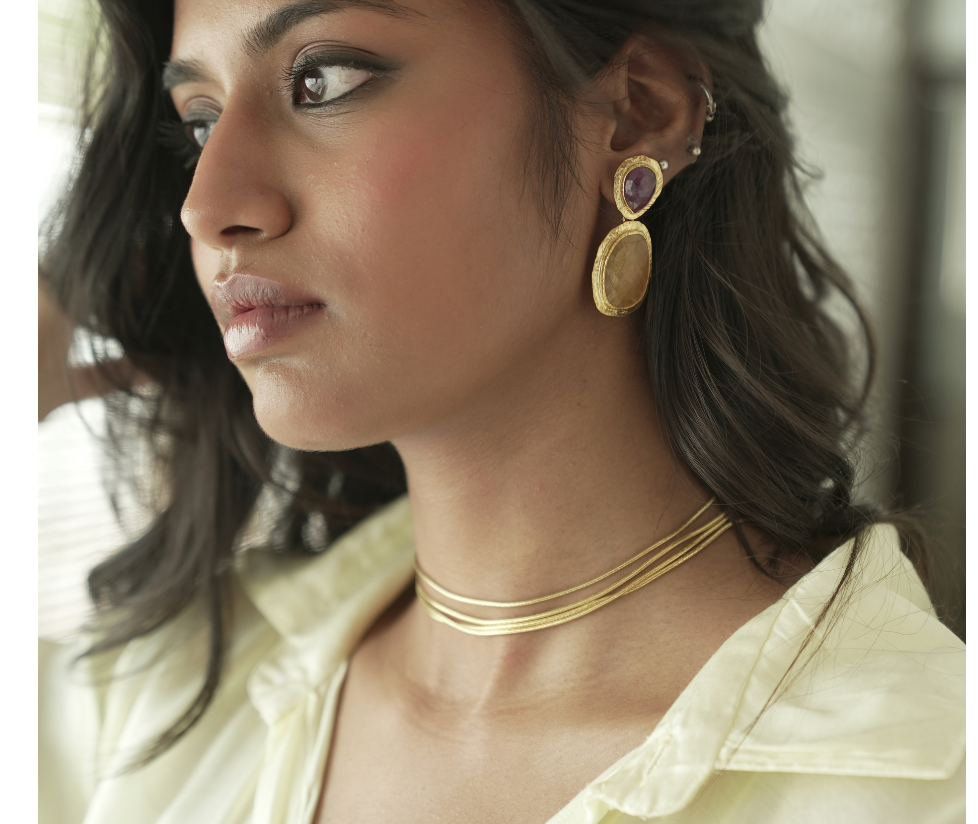 Crimson & Gold Echo  Earrings