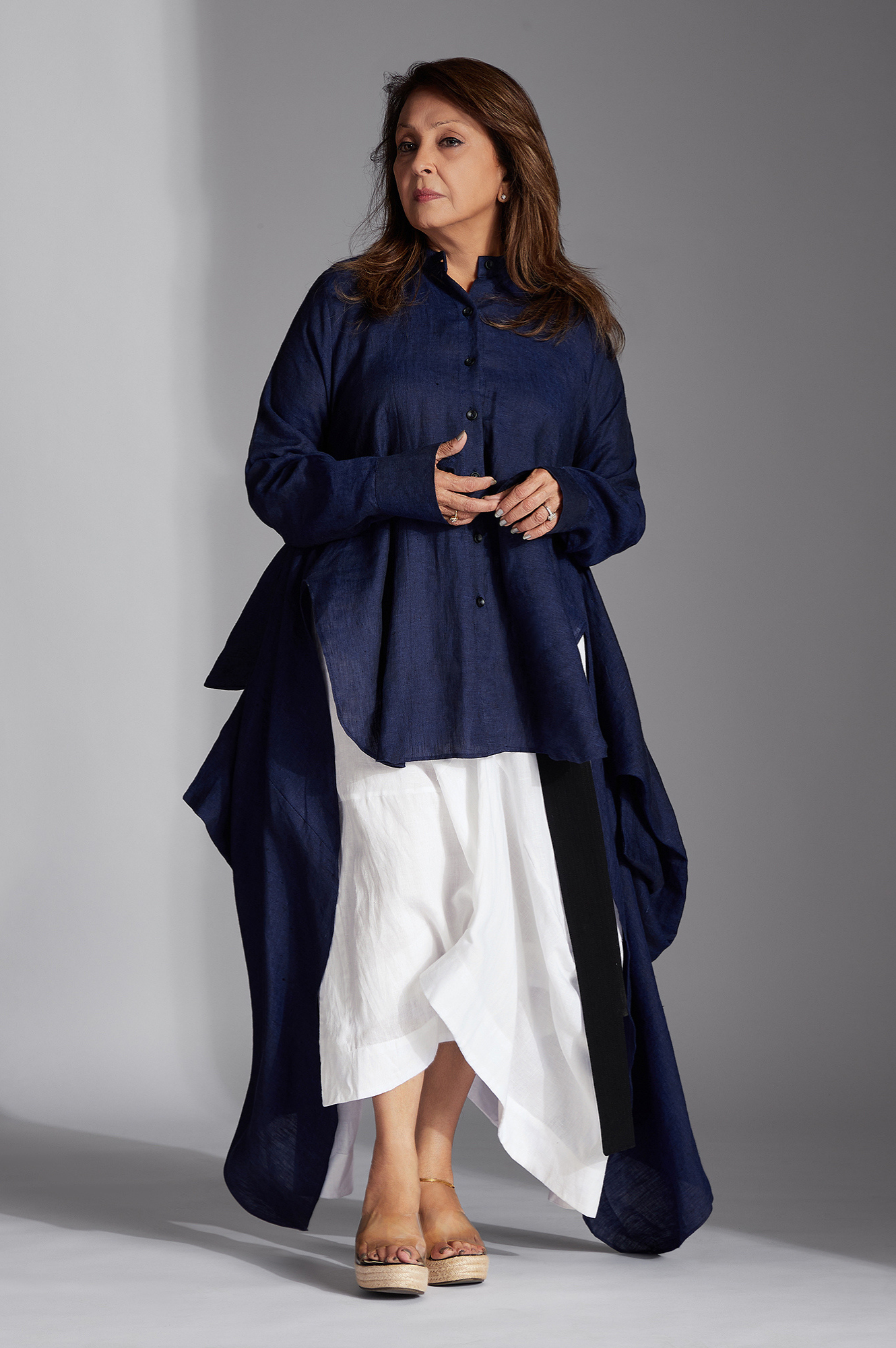 Elva Shirt in Blue Linen