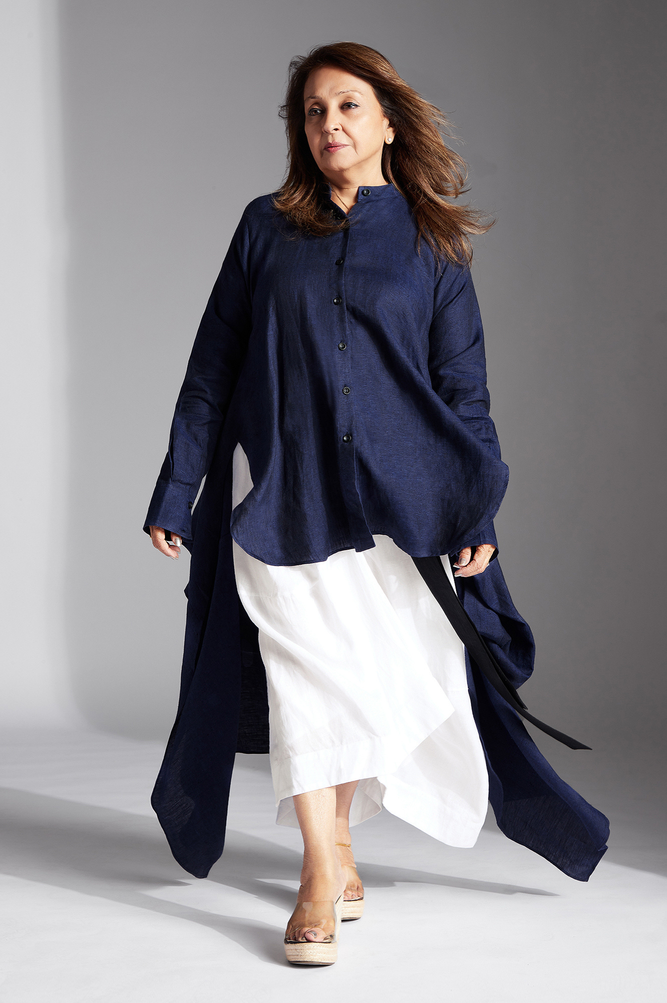 Elva Shirt in Blue Linen