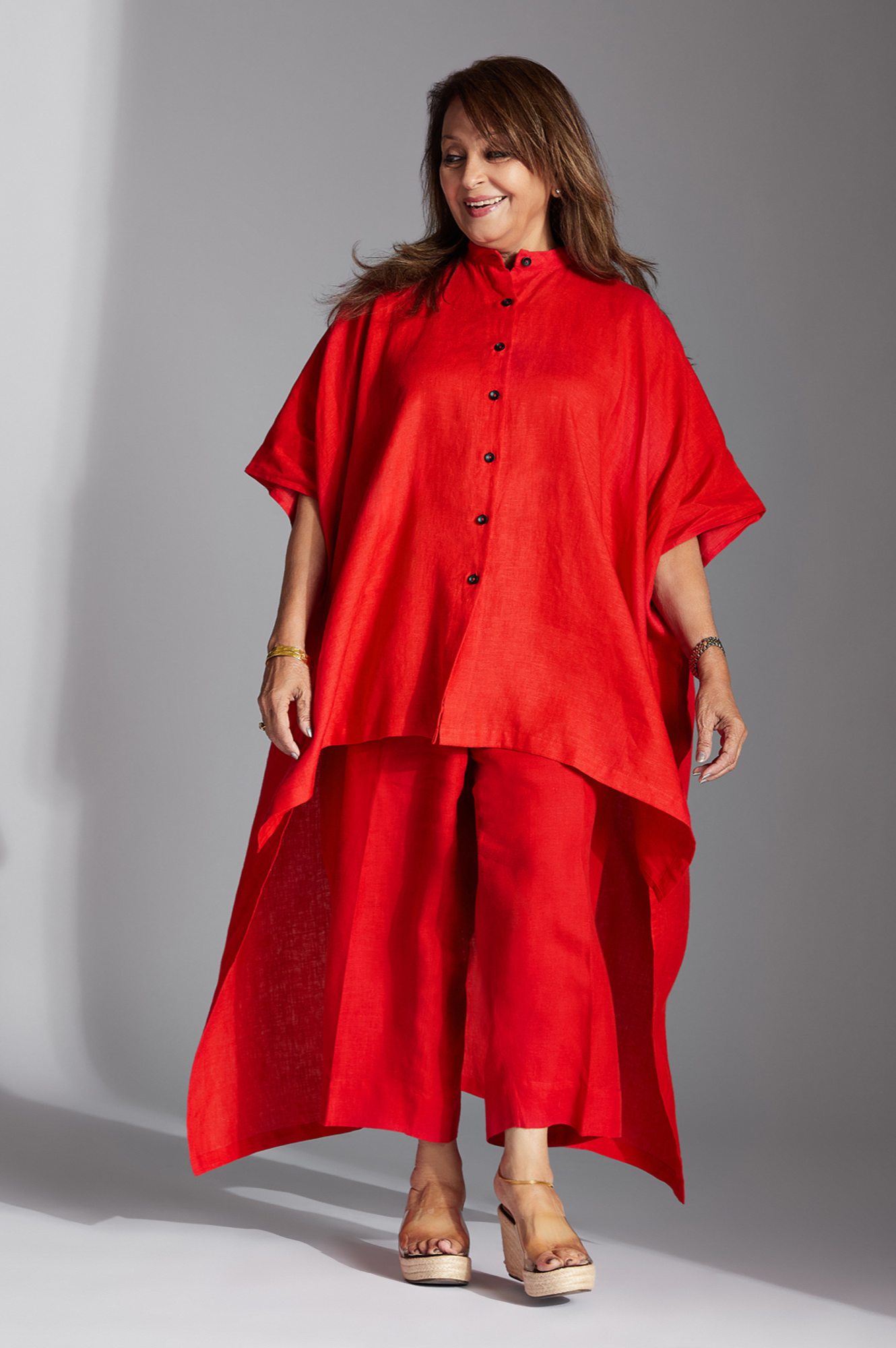Casey Shirt in Red Linen