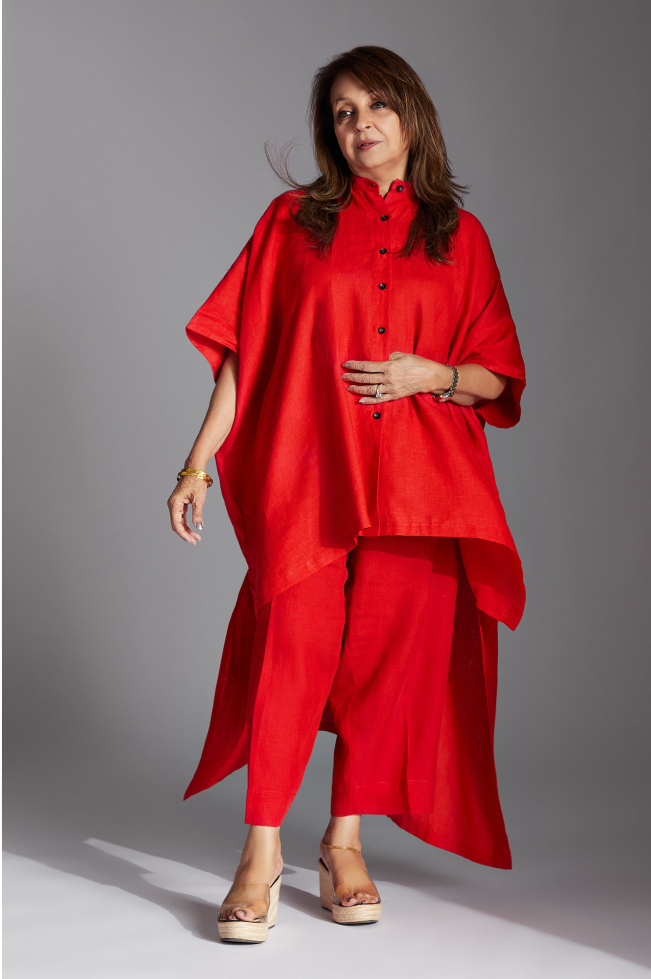 Casey Shirt in Red Linen