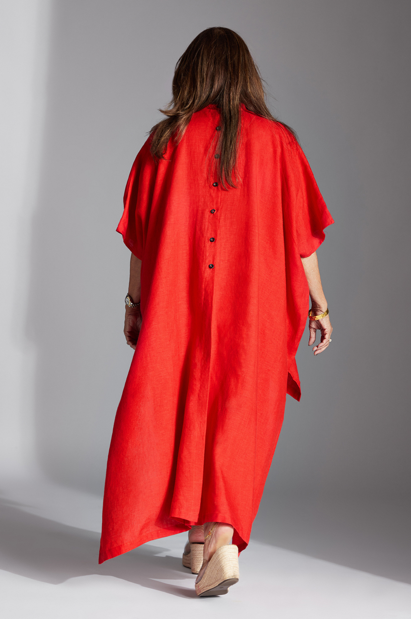 Casey Shirt in Red Linen