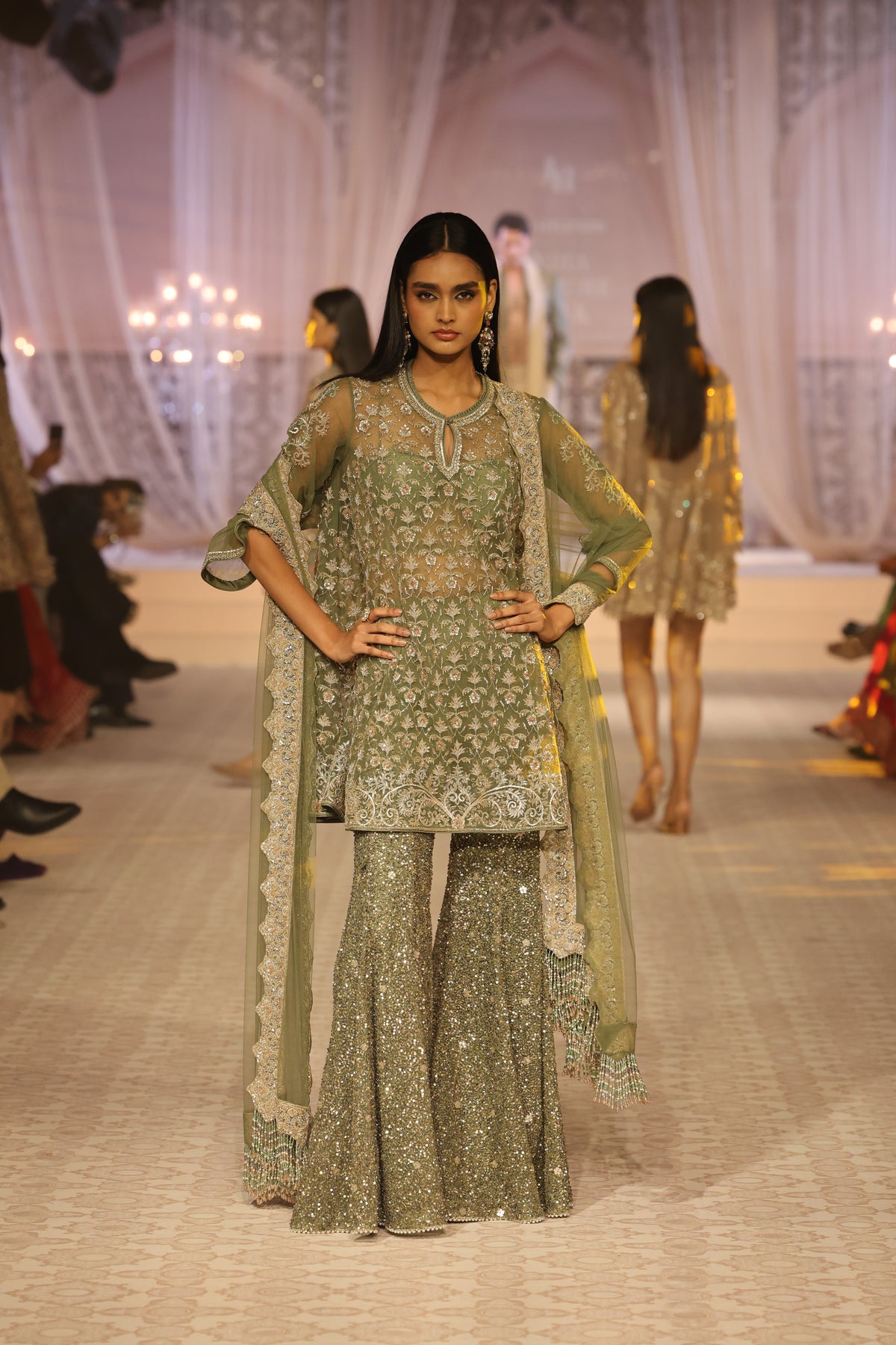Ira Tunic with Stella Sharara & Net Diana Dupatta