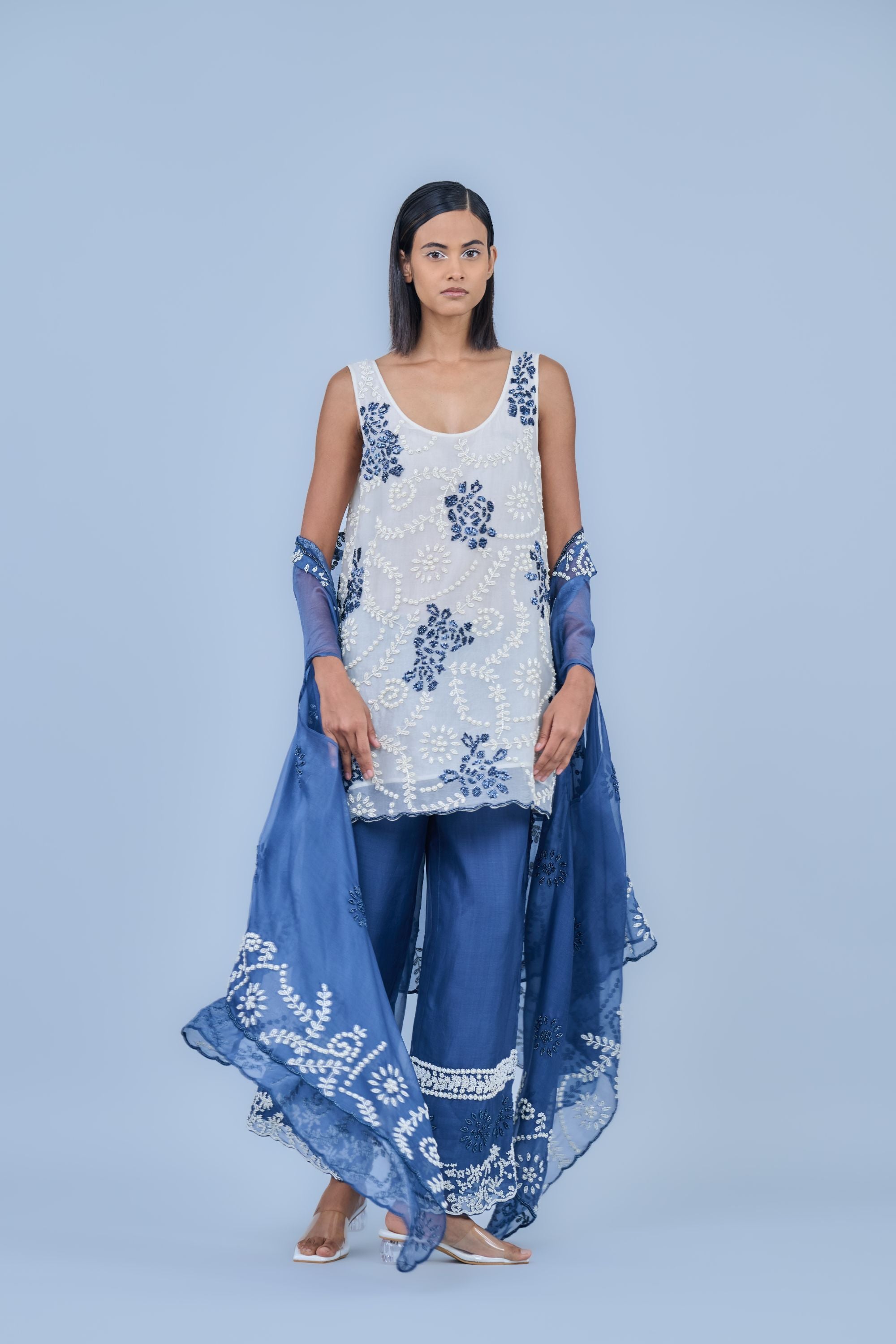 Ecru Ec Spc Silk Organza Tank