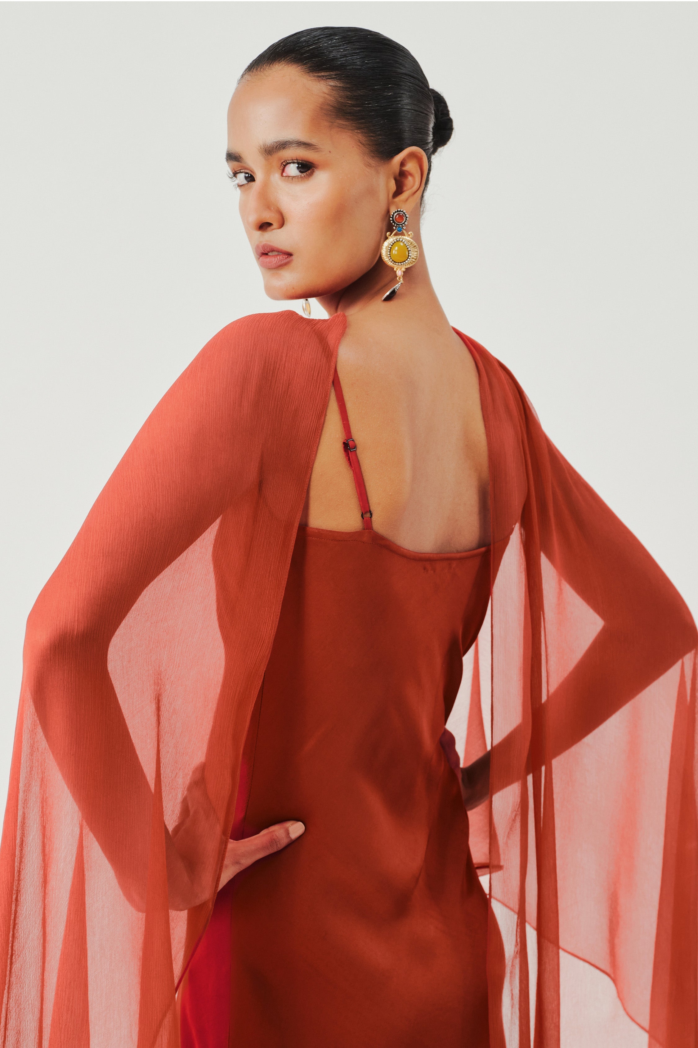 Tyra Slip Dress in Rust