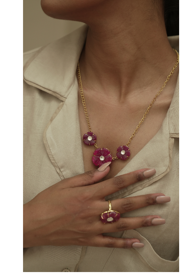 Crimson Blossom  Necklace