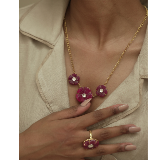 Crimson Blossom  Necklace