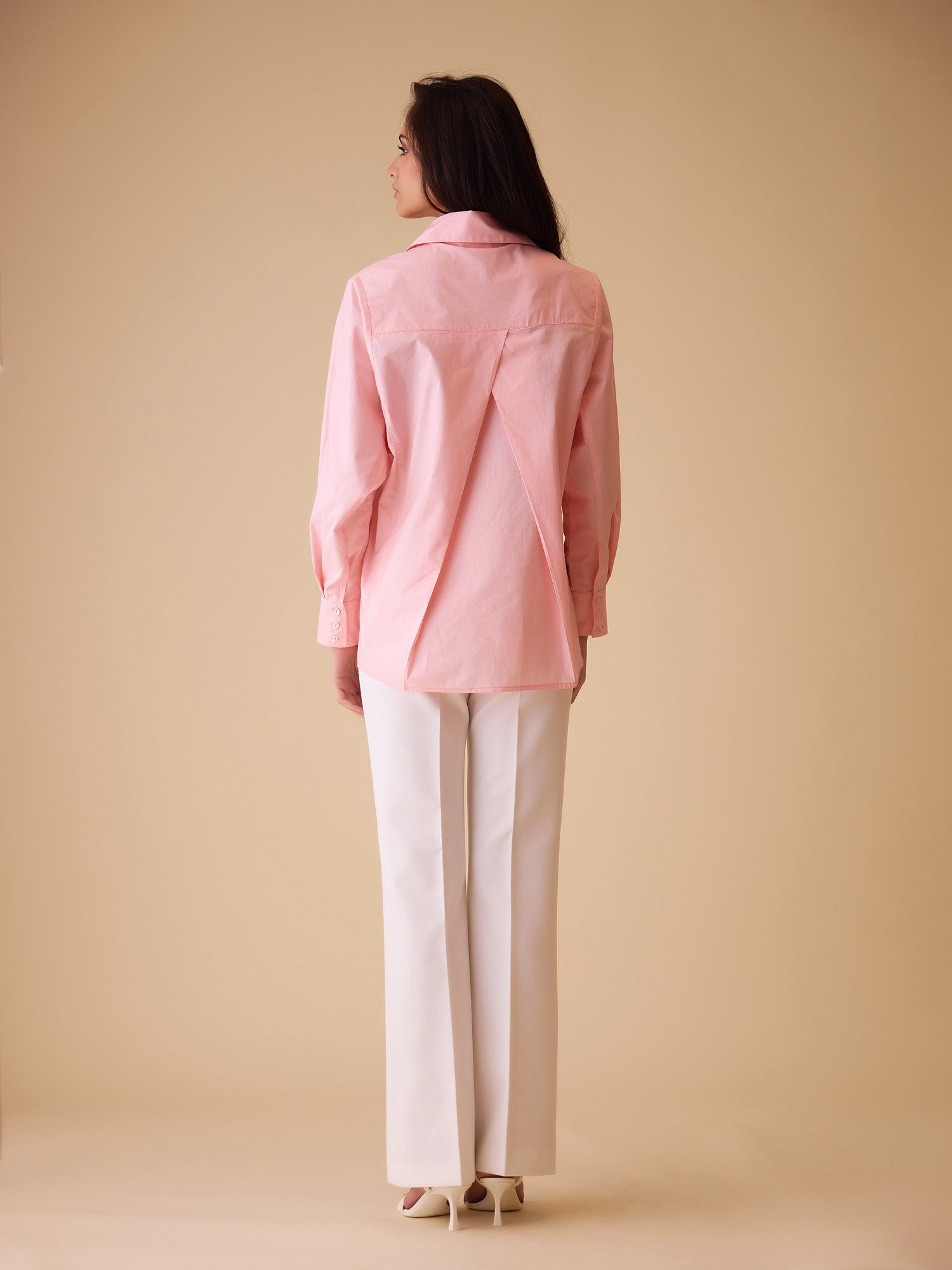 Nisha Pink classic hand embroidered shirt