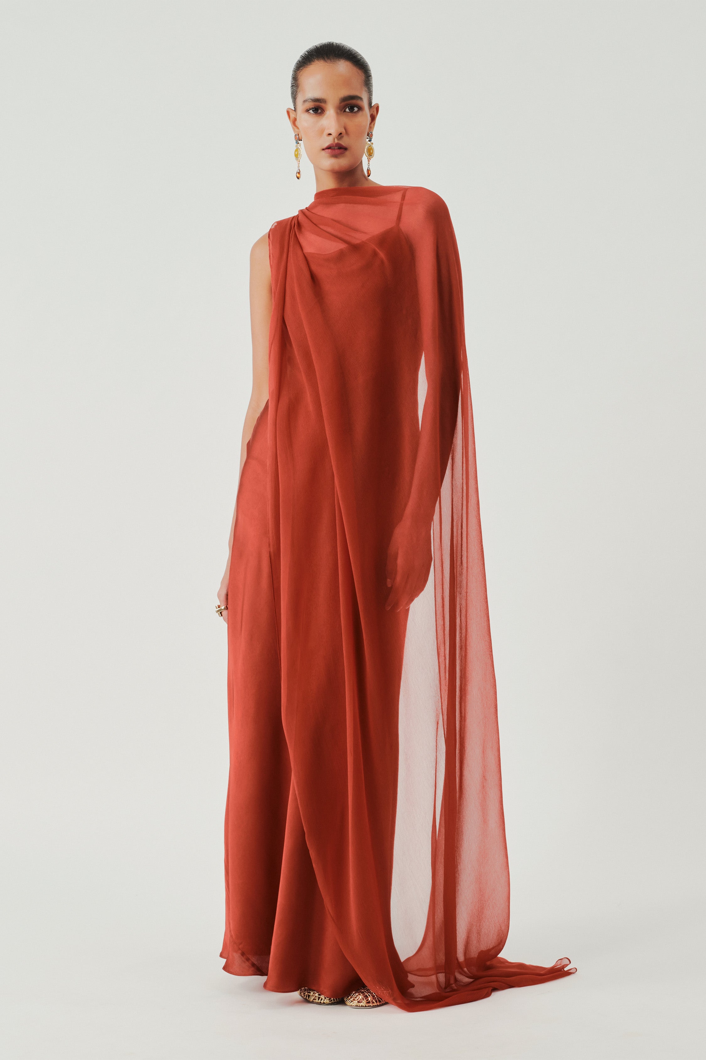 Tyra Slip Dress in Rust