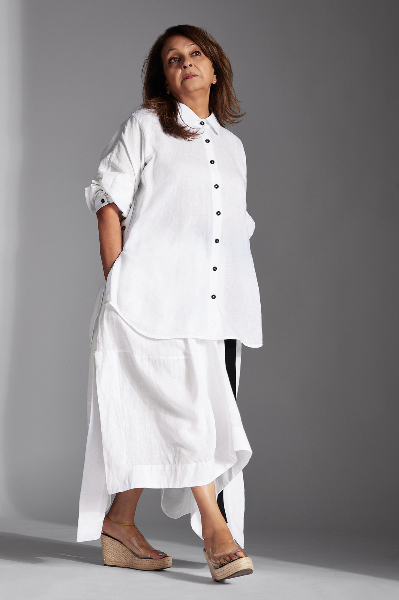 Leor Shirt in White Linen