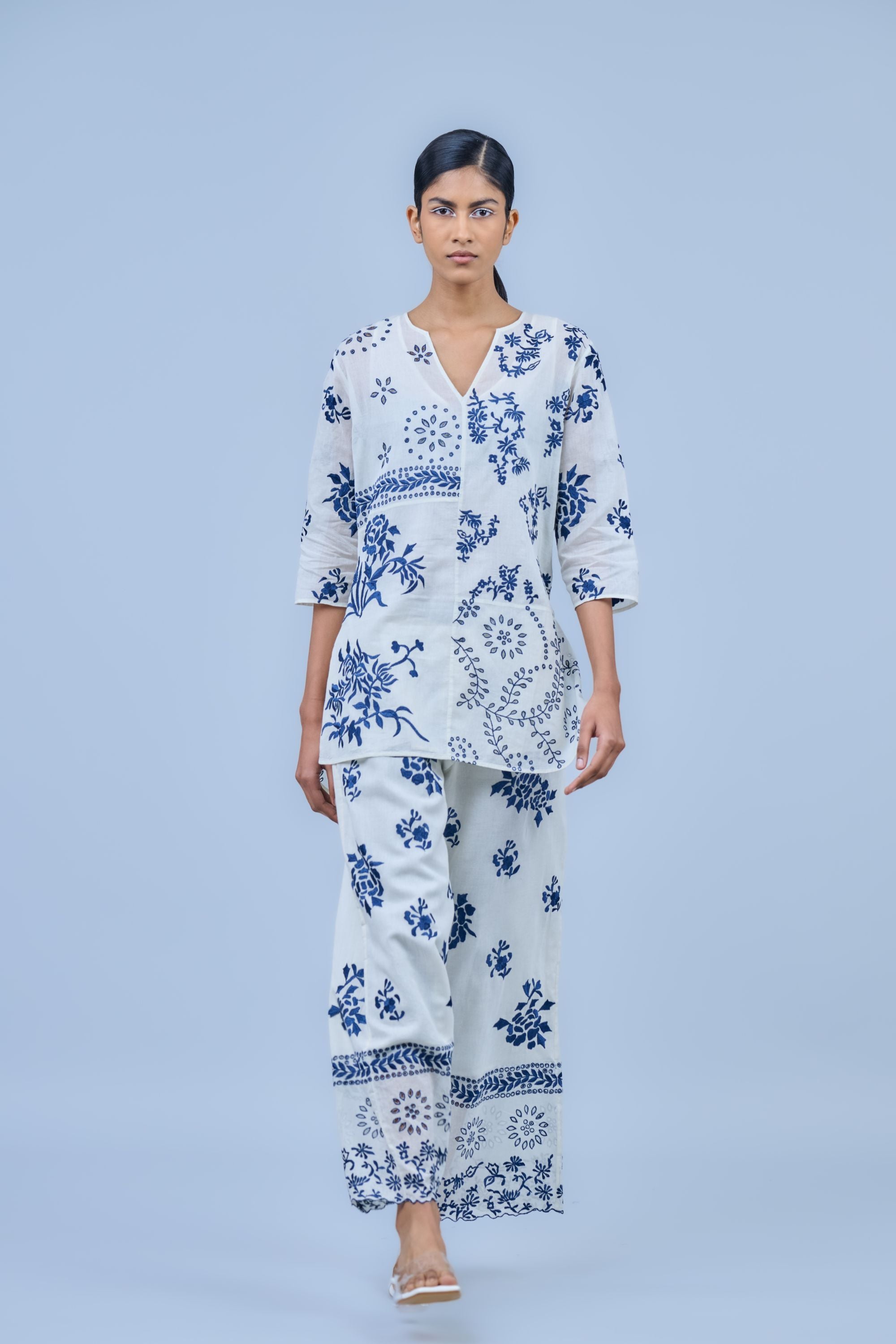 Ecru Spc Handloom Cotton Pant