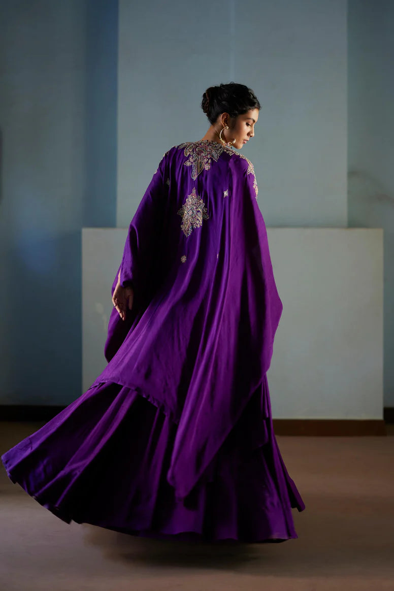 Violet Juhi Cape Set
