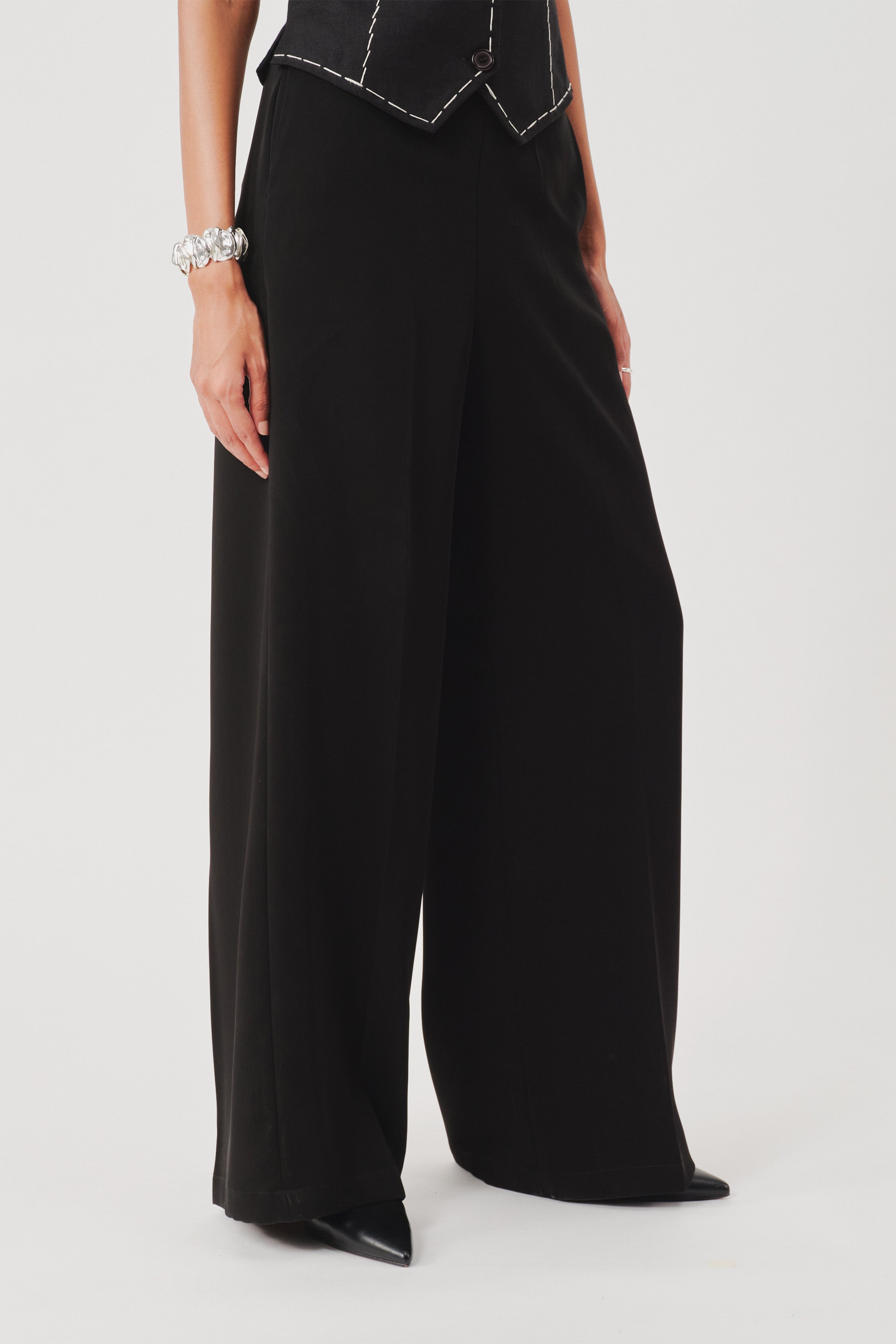 Darcy Black High-Rise Wide-Leg Pants