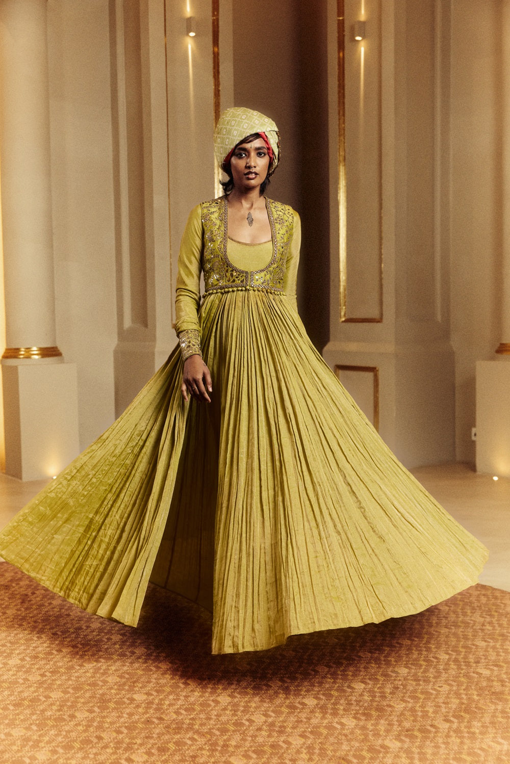 Dry Heena Green Anarkali Set