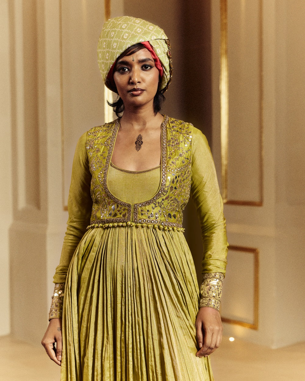 Dry Heena Green Anarkali Set