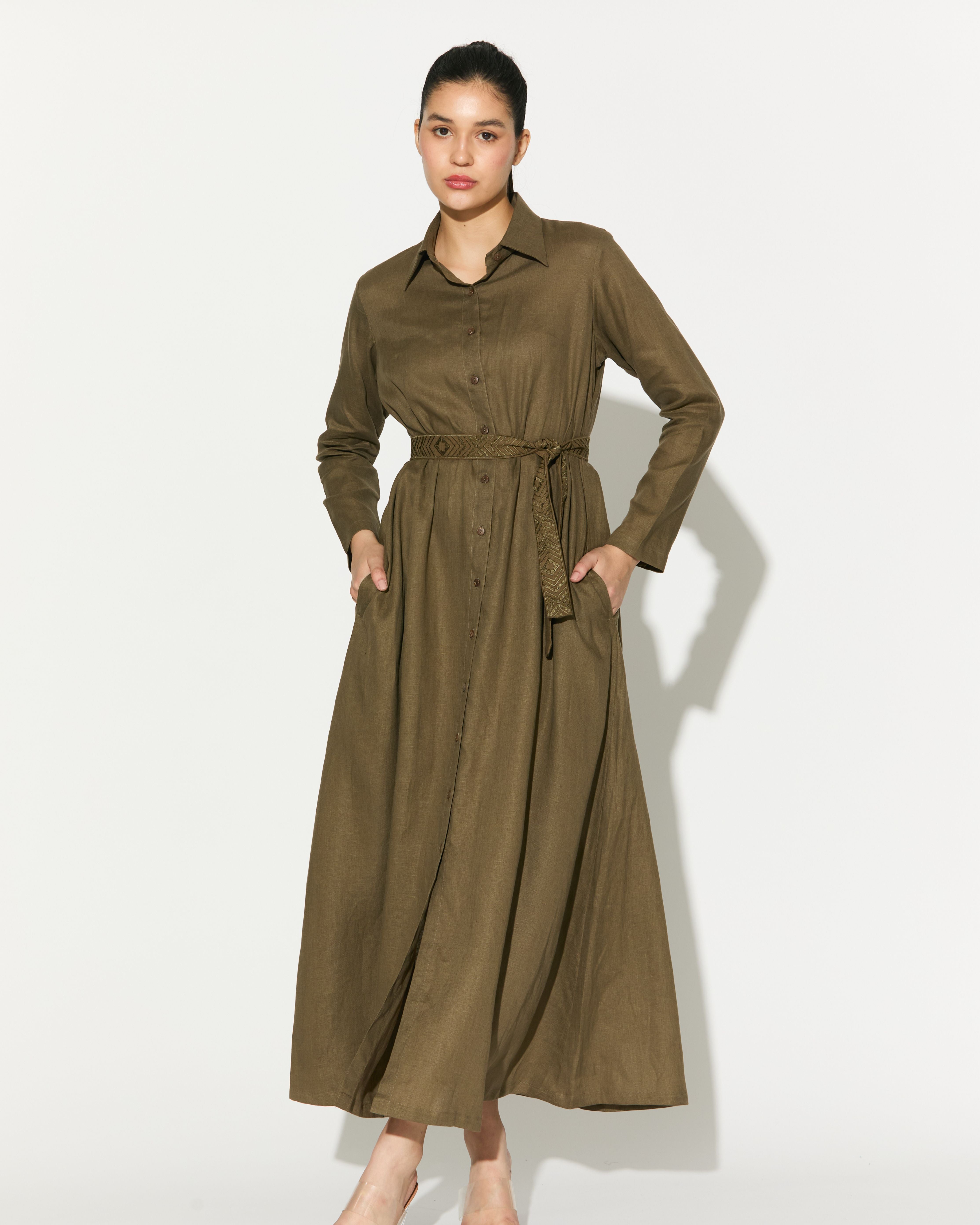 SAGE GREEN SHIRT DRESS