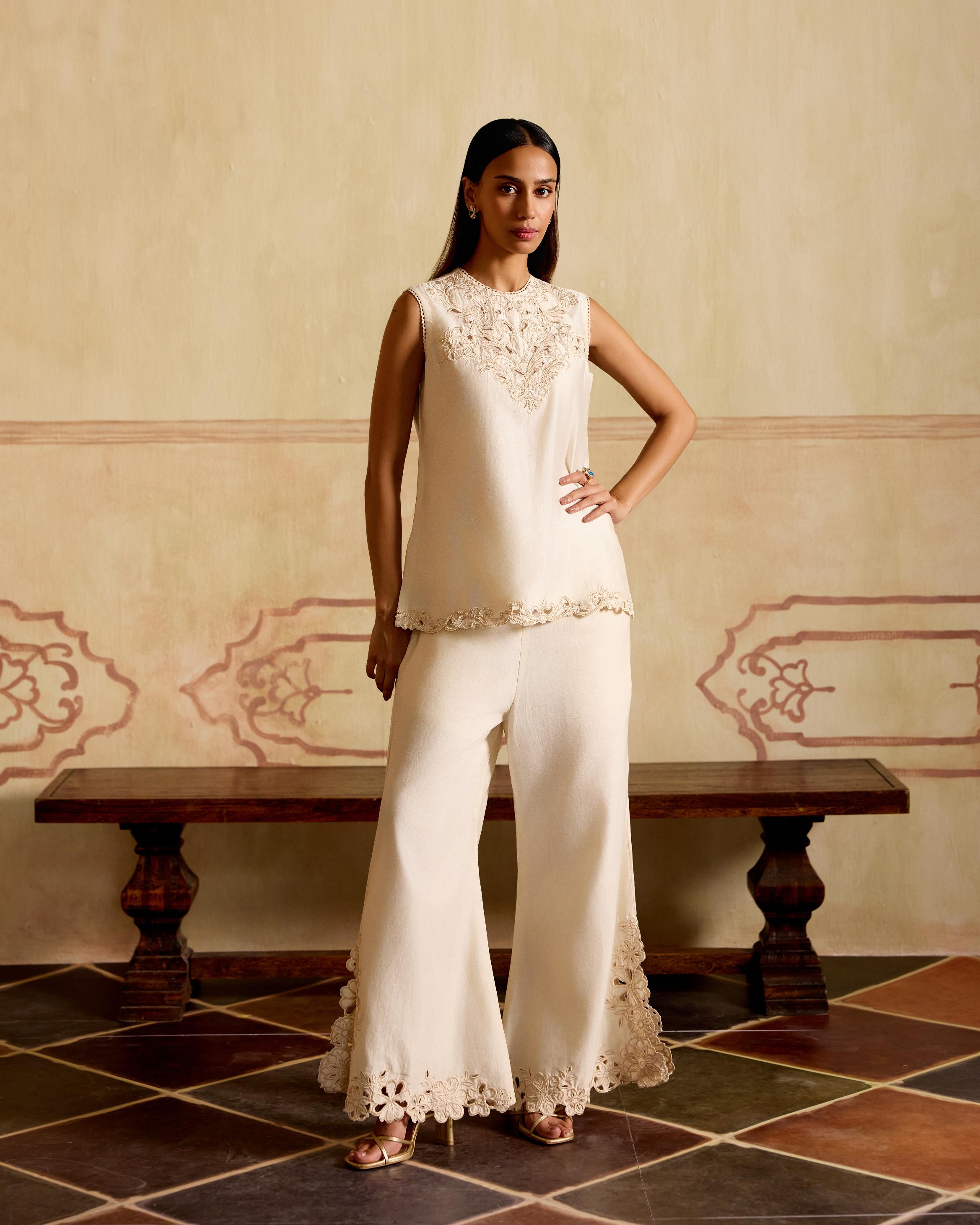 IVORY CUTWORK TUNIC