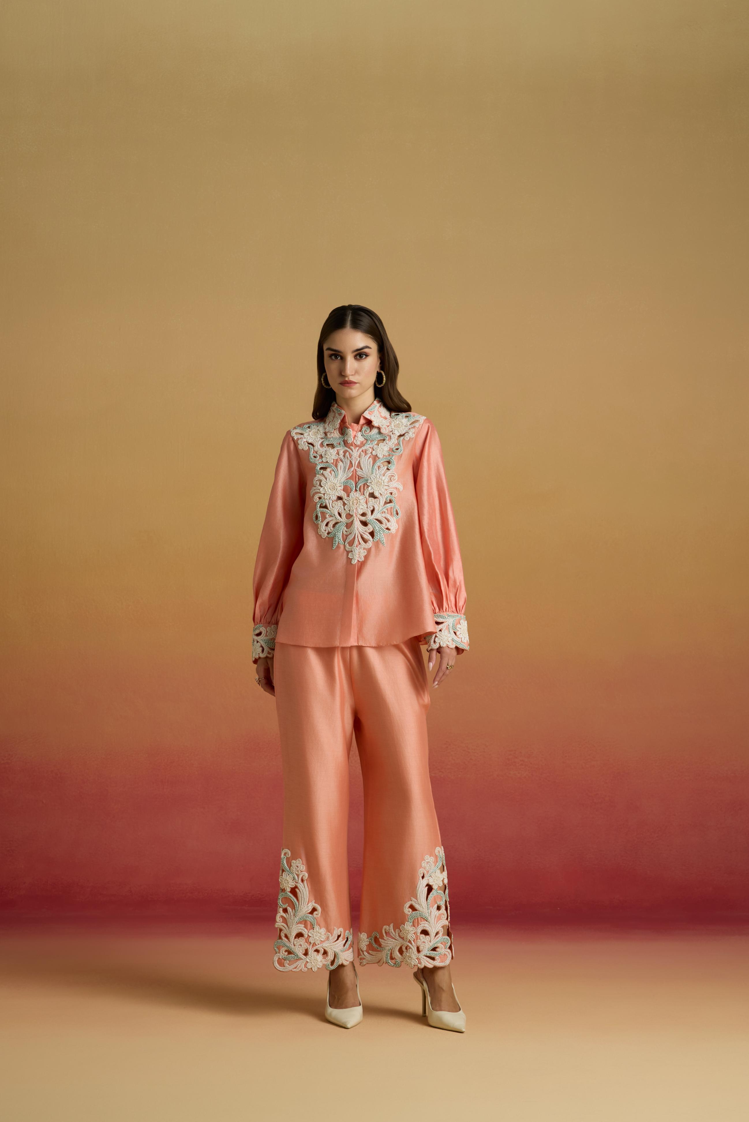 APRICOT CONTRAST CORDWORK PANTS