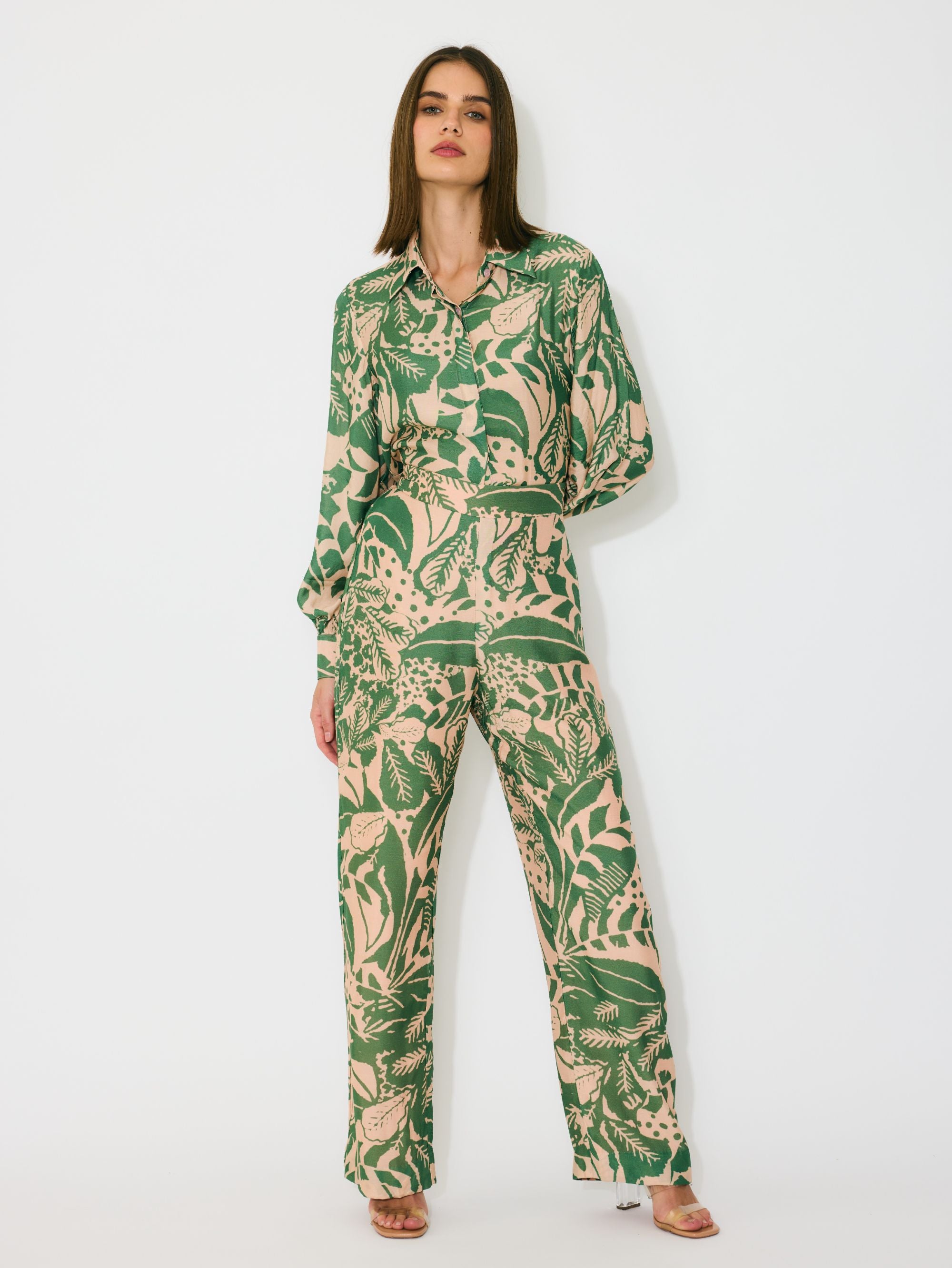 PEACH AND GREEN PANTS