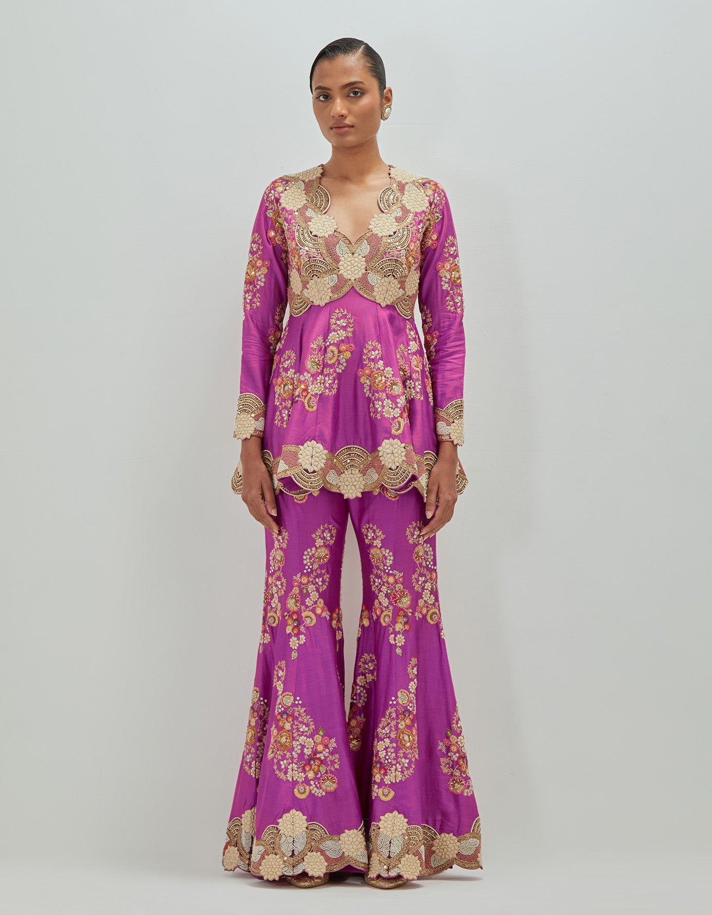 peplum sharara set