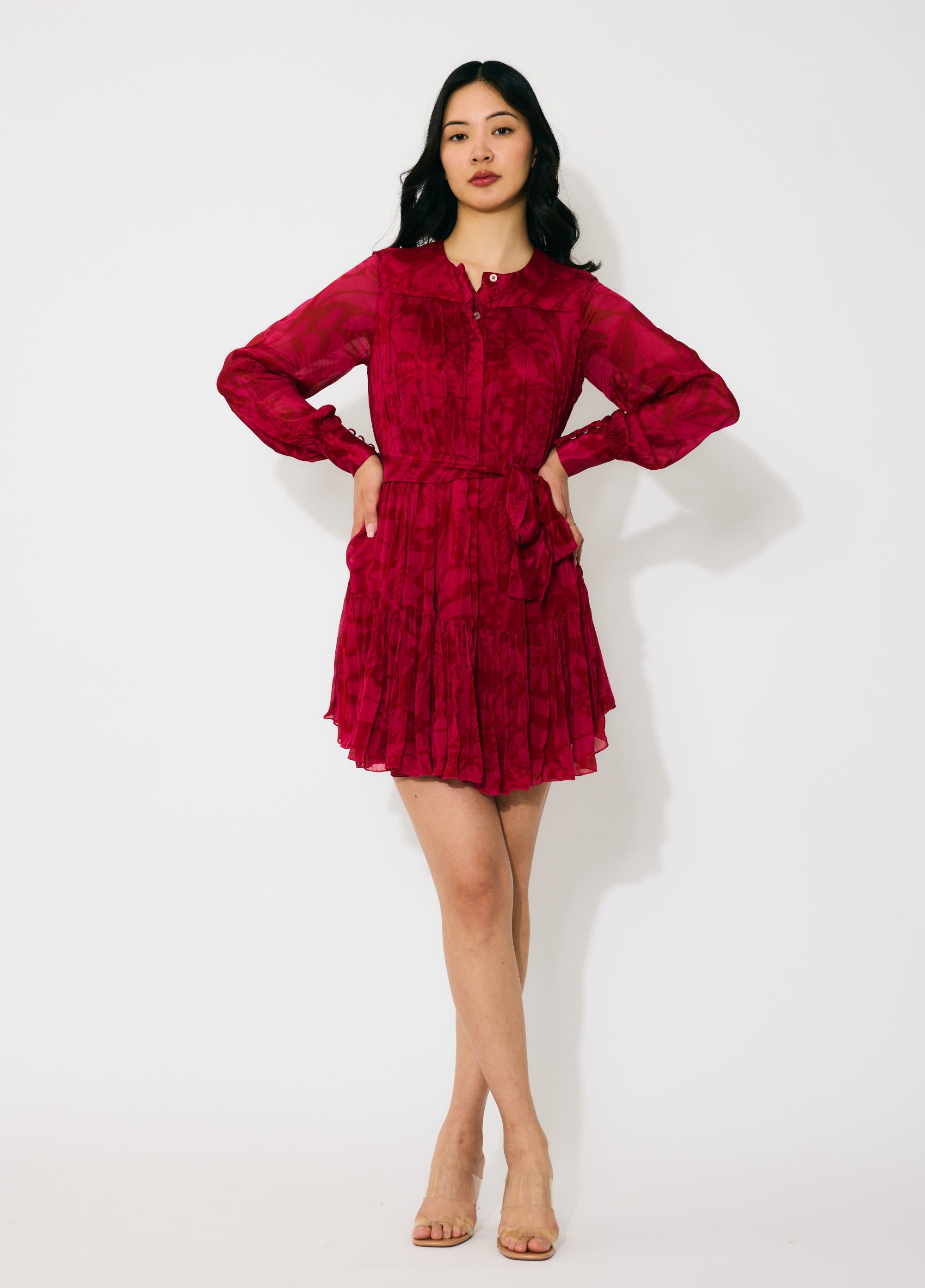 HOT PINK AND RED SHORT DRESS