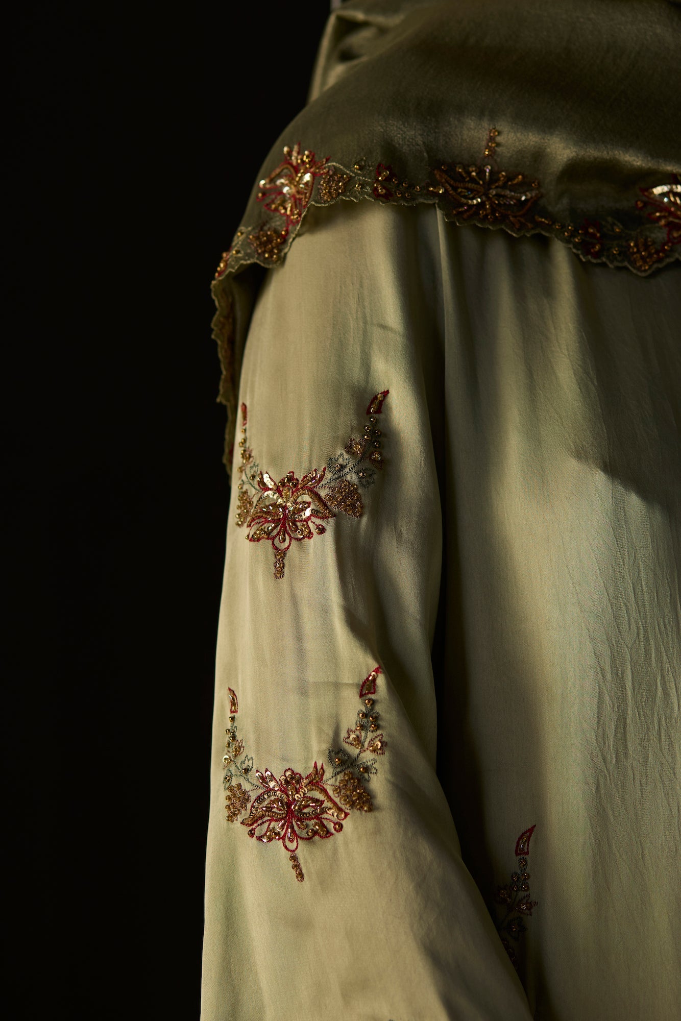 Elegant Green Nazakat Silk Kurta Suit Set with Dupatta & Churidar