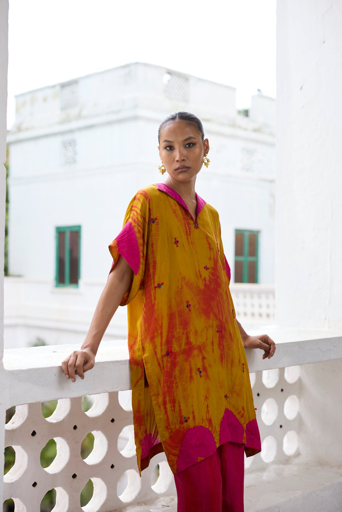 Yellow & Pink Sunbean Tunic Set