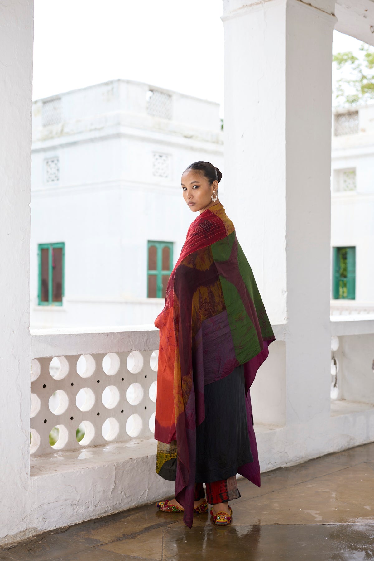 Black Impasto Tunic Set