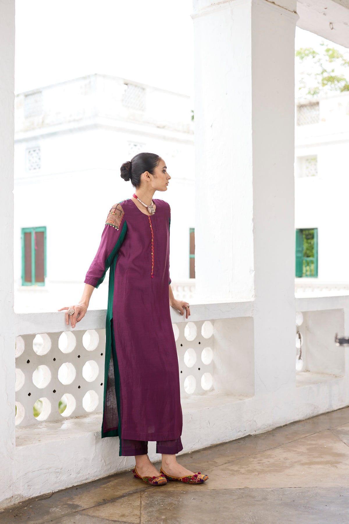 Green & Purple Imperial Tunic Set