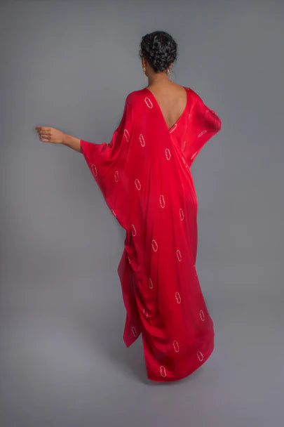 Silk Tie-Dye Knot Tunic Set