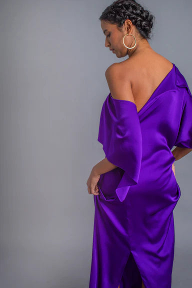 Silk 2 Way One Shoulder Dress