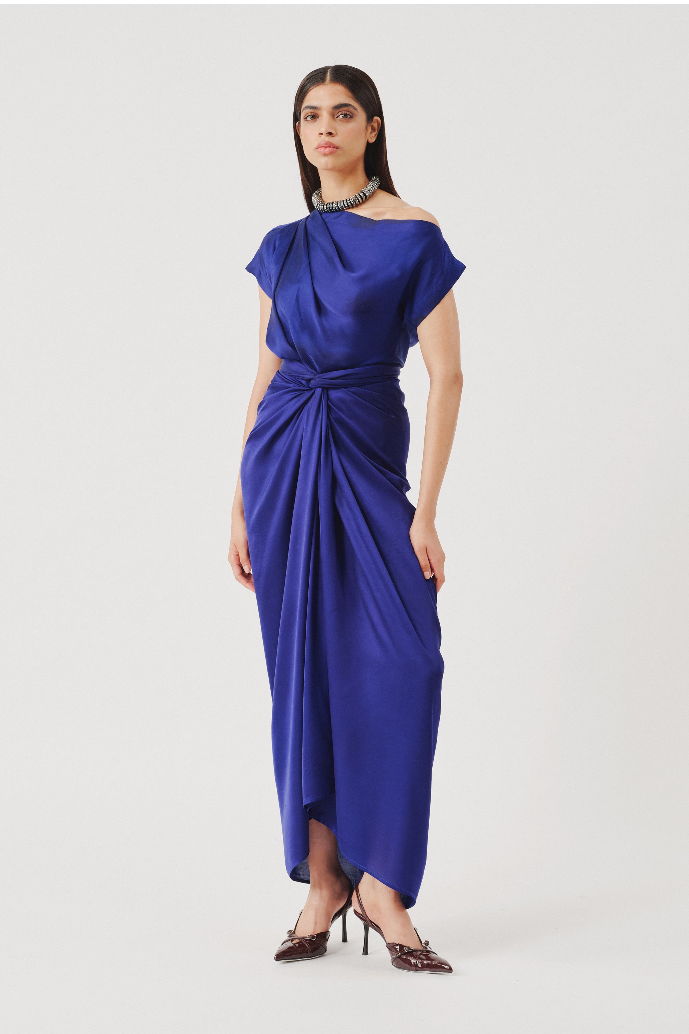 Honey Multiway Draped Skirt in Blue