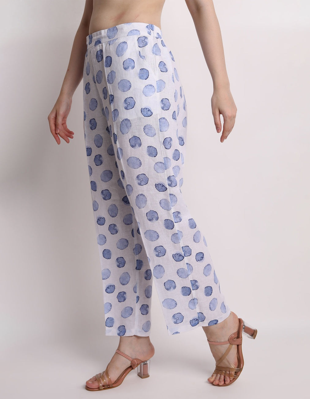 blue dot print pants - 3