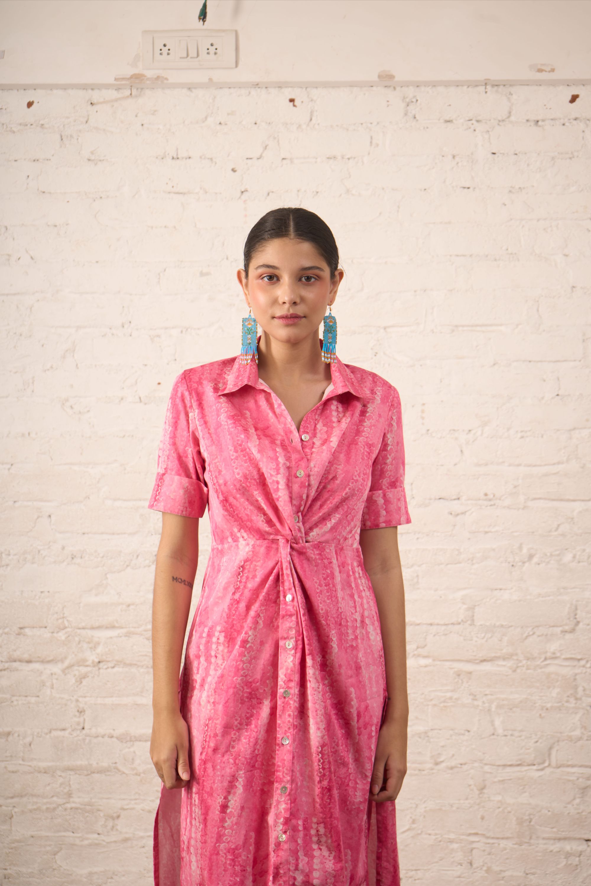 Pink Twisted Dress w pants